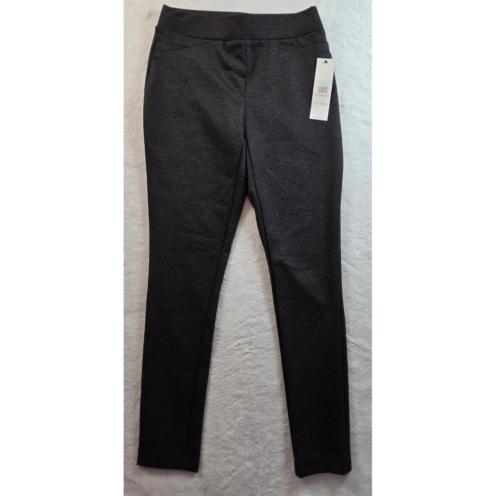 Women's Calvin Klein Slim Trousers w/ Black and Gray Houndstooth pattern S2 NWT